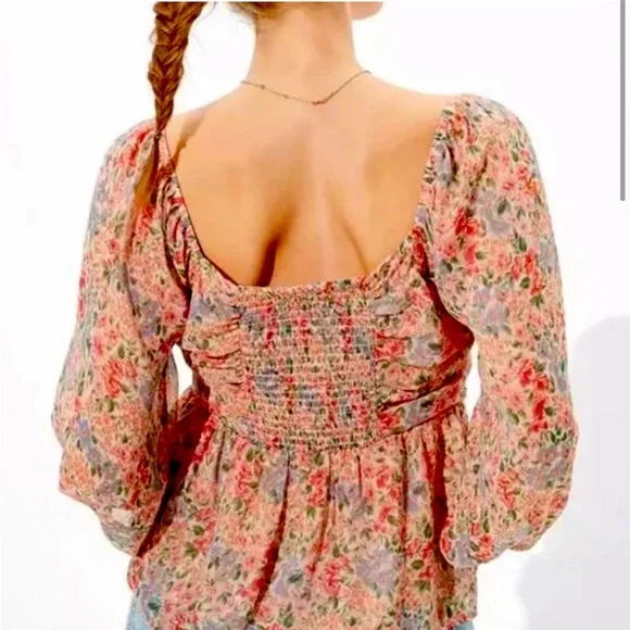 American Eagle Outfitters Floral Long Sleeve Top - Picture 3 of 6